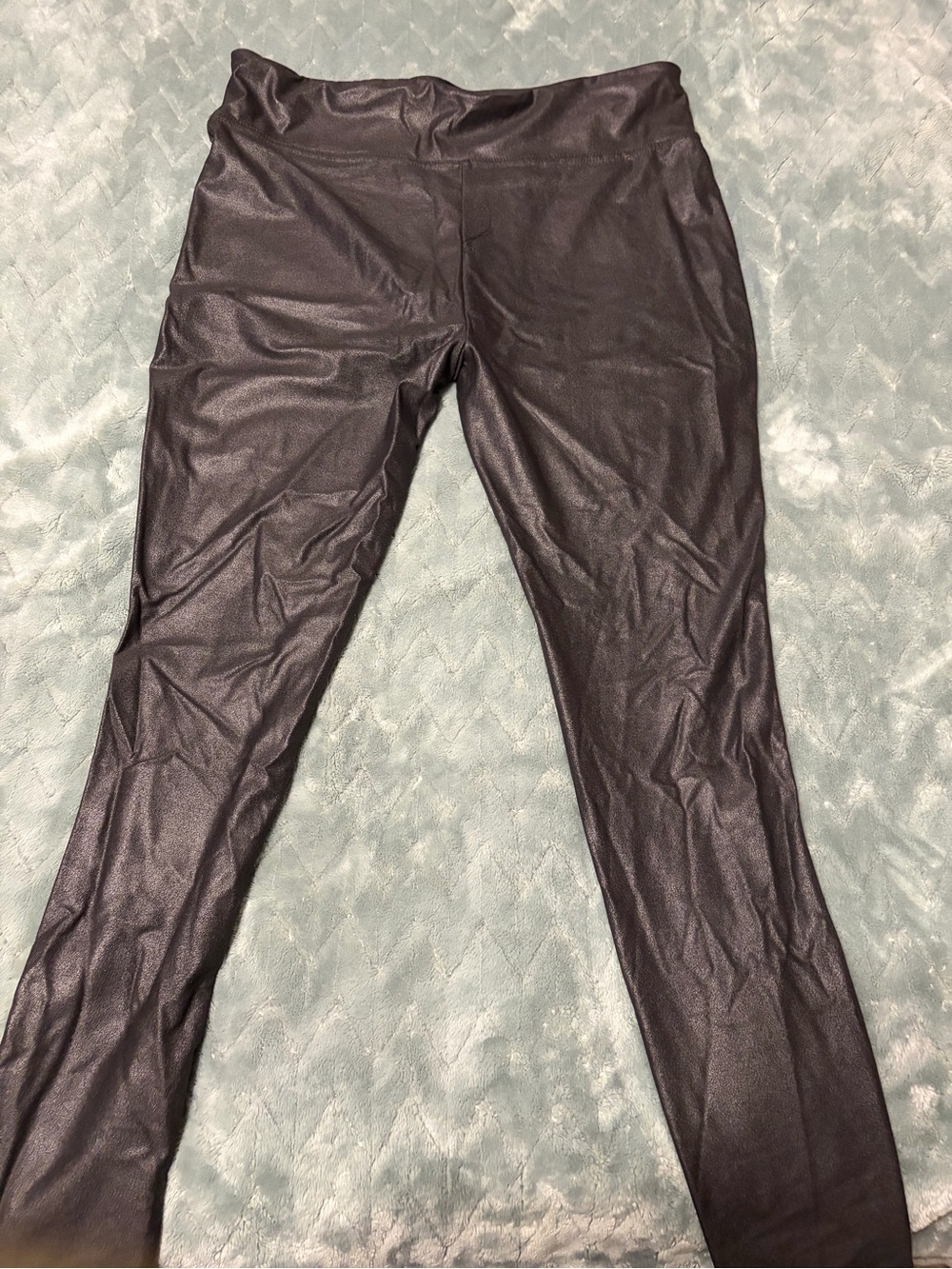 Serra Black High-Shine Faux Leather Leggings